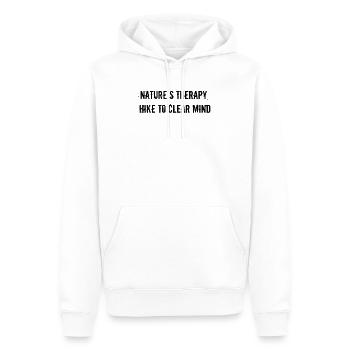 Wandern - Nature's therapy, hike to clear mind - Männer Premium Bio Hoodie - Weiß - Vorne - Nico (187cm)