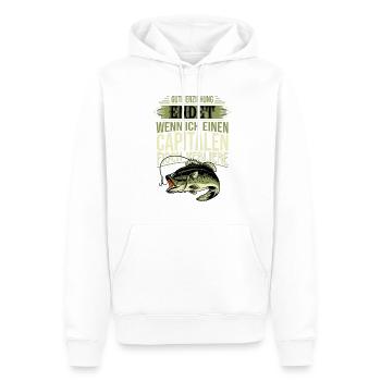 Gute Erziehung Endet Wenn Ich Einen Fisch Verliere - Männer Premium Bio Hoodie - Weiß - Vorne - Nico (187cm)