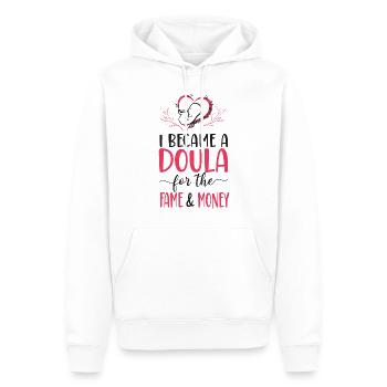 Doula accoucheuse Je suis devenue une - Sweat à capuche Premium bio Homme - blanc - Devant - Nico (187cm)