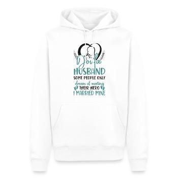 Doula Travailleuse à la naissance Mari Femme - Sweat à capuche Premium bio Homme - blanc - Devant - Nico (187cm)