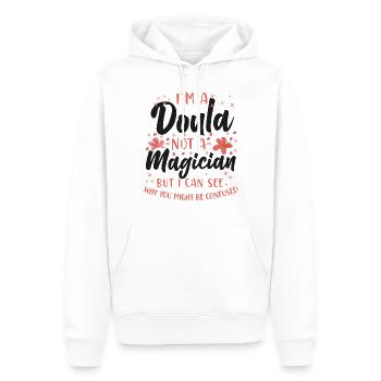Doula accoucheuse Je ne suis pas une doula - Sweat à capuche Premium bio Homme - blanc - Devant - Nico (187cm)
