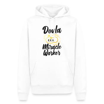 Doula accoucheuse Doula A.K.A. - Sweat à capuche Premium bio Homme - blanc - Devant - Nico (187cm)