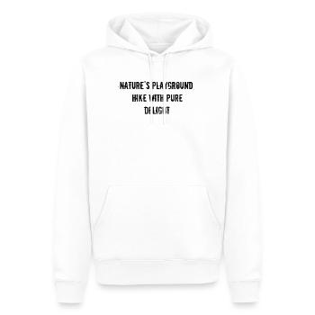 Randonnée - Terrain de jeu de la nature, randonnée avec des - Sweat à capuche Premium bio Homme - blanc - Devant - Nico (187cm)