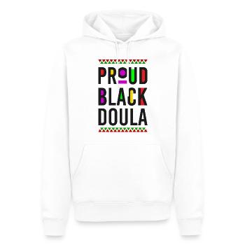 Doula Travailleuse à la naissance Fière Noire - Sweat à capuche Premium bio Homme - blanc - Devant - Nico (187cm)