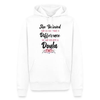 Doula Birth Worker She Believed - Männer Premium Bio Hoodie - Weiß - Vorne - Nico (187cm)