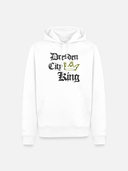 Dresden City King - Männer Premium Bio Hoodie - Weiß