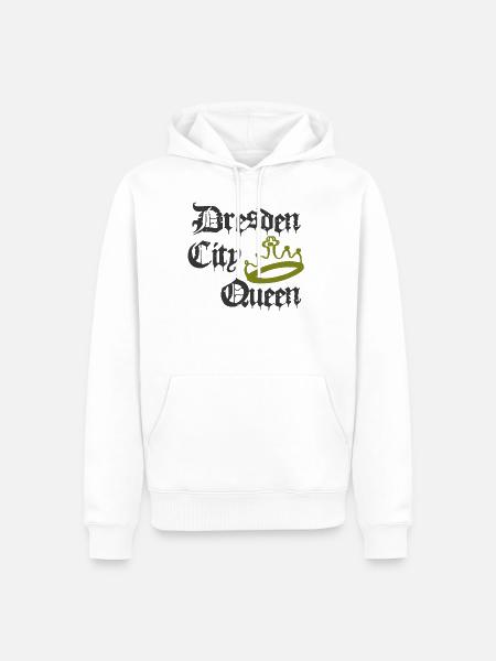 Dresden City Queen - Männer Premium Bio Hoodie - Weiß