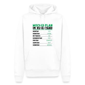 Wochenplan Rentner Ruhestand Personalisierbar Opa - Männer Premium Bio Hoodie - Weiß - Vorne - Nico (187cm)