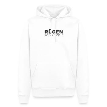 Rügen Coordonnées GPS - Sweat à capuche Premium bio Homme - blanc - Devant - Nico (187cm)