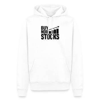 Kauft mehr Aktien - Männer Premium Bio Hoodie - Weiß - Vorne - Nico (187cm)
