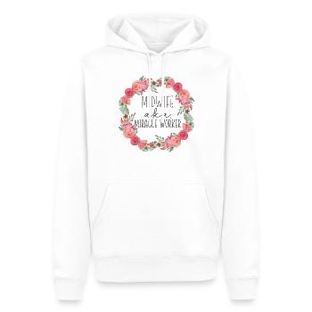 Infirmière sage-femme accoucheuse Sage-femme - Sweat à capuche Premium bio Homme - blanc - Devant - Nico (187cm)
