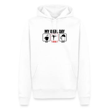 Ma journée parfaite Kickboxing Arts martiaux - Sweat à capuche Premium bio Homme - blanc - Devant - Nico (187cm)