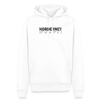 Norderney Koordinaten GPS - Männer Premium Bio Hoodie - Weiß - Vorne - Nico (187cm)