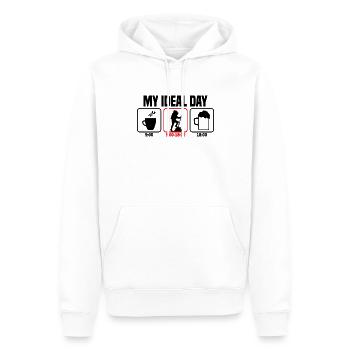 Mein perfekter Tag Wandern Wanderer - Männer Premium Bio Hoodie - Weiß - Vorne - Nico (187cm)
