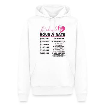 Infirmière sage-femme accoucheuse Sage-femme - Sweat à capuche Premium bio Homme - blanc - Devant - Nico (187cm)