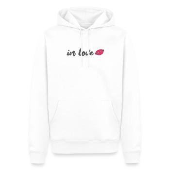 Amoureux, amoureux - Sweat à capuche Premium bio Homme - blanc - Devant - Nico (187cm)