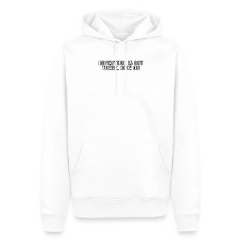 Randonnée - L’aventure est là-bas, la randonnée - Sweat à capuche Premium bio Homme - blanc - Devant - Nico (187cm)