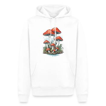 Retro Toadstool Vintage Mushrooms Cottagecore Design - Men’s Premium Organic Hoodie - white - Front - Nico (187cm)