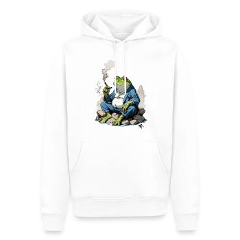 Yokai Frosch Kanji Japan Retro Streetwear - Männer Premium Bio Hoodie - Weiß - Vorne - Nico (187cm)