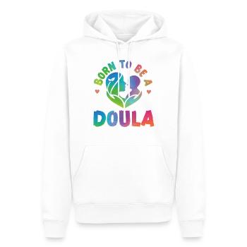 Doula accoucheuse née pour être une - Sweat à capuche Premium bio Homme - blanc - Devant - Nico (187cm)