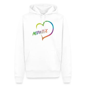 Infirmière Sage-Femme Accoucheuse Coeur - Sweat à capuche Premium bio Homme - blanc - Devant - Nico (187cm)