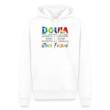Doula Travailleuse à la naissance Doula Motivatrice - Sweat à capuche Premium bio Homme - blanc - Devant - Nico (187cm)