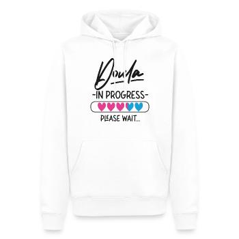 Doula Travailleuse à la naissance Doula étudiante - Sweat à capuche Premium bio Homme - blanc - Devant - Nico (187cm)