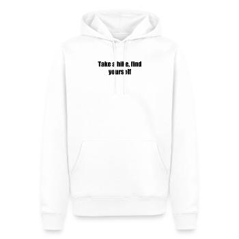 Hiking - Take a hike, find yourself - Men’s Premium Organic Hoodie - white - Front - Nico (187cm)