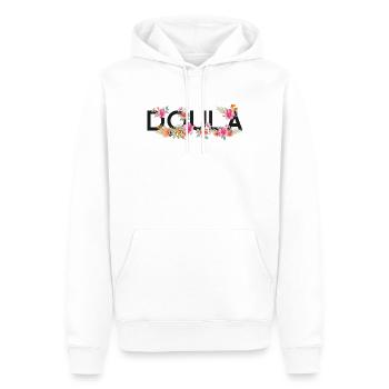 Doula Naissance Travailleur Fleur - Sweat à capuche Premium bio Homme - blanc - Devant - Nico (187cm)