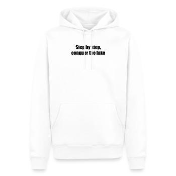 Hiking - Step by step, conquer the hike - Men’s Premium Organic Hoodie - white - Front - Nico (187cm)