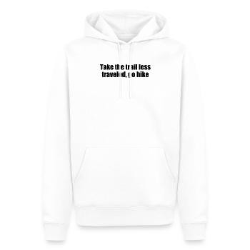 Randonnée pédestre - Empruntez le sentier le moins fréquenté, partez en randonnée - Sweat à capuche Premium bio Homme - blanc - Devant - Nico (187cm)