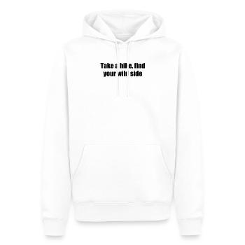 Wandern - Take a hike, find your wild side - Männer Premium Bio Hoodie - Weiß - Vorne - Nico (187cm)
