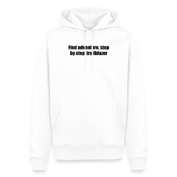 Hiking - Find adventure, step by step, - Men’s Premium Organic Hoodie - white - Front - Nico (187cm)