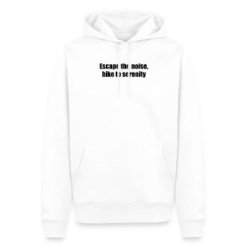 Randonnée - Échapper au bruit, randonner vers la sérénité - Sweat à capuche Premium bio Homme - blanc - Devant - Nico (187cm)