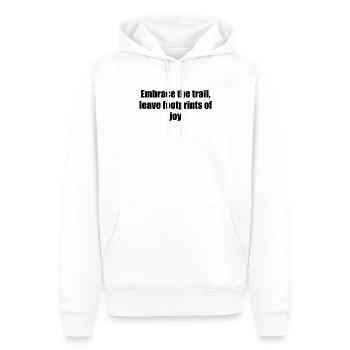 Randonnée - Embrassez le sentier, laissez des empreintes de - Sweat à capuche Premium bio Homme - blanc - Devant - Nico (187cm)
