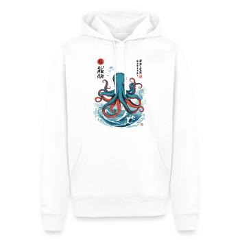 Oktopus Ukiyo-E Japan Meer Kraken Design - Männer Premium Bio Hoodie - Weiß - Vorne - Nico (187cm)