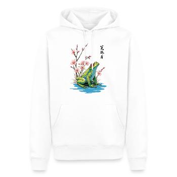 Vintage Ukiyo-E Frosch Japanische Retro Kunst - Männer Premium Bio Hoodie - Weiß - Vorne - Nico (187cm)