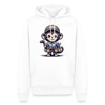 Artisan singe mignon - Sweat à capuche Premium bio Homme - blanc - Devant - Nico (187cm)