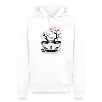 Japanische Kirschblüten Ukiyo-E Kanji Ästhetik - Männer Premium Bio Hoodie - Weiß - Vorne - Nico (187cm)
