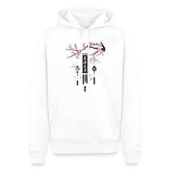 Asiatische Windglocken Kirschblüten Kunst - Männer Premium Bio Hoodie - Weiß - Vorne - Nico (187cm)