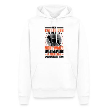 Le bouvier australien est imbattable - Sweat à capuche Premium bio Homme - blanc - Devant - Nico (187cm)