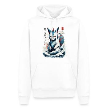 Kawaii Monster Katze Yokai Vintage Katzen Design - Männer Premium Bio Hoodie - Weiß - Vorne - Nico (187cm)