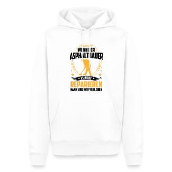 Asphaltbauer nicht reparieren Straßenbauer - Männer Premium Bio Hoodie - Weiß - Vorne - Nico (187cm)