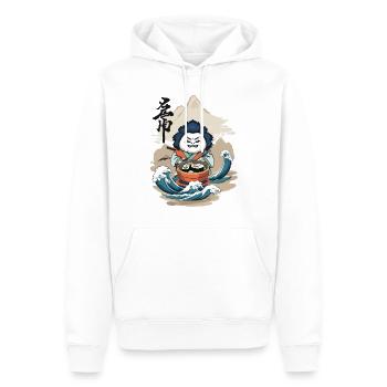 Sushi Yokai Monster Japan Esthétique Streetwear - Sweat à capuche Premium bio Homme - blanc - Devant - Nico (187cm)