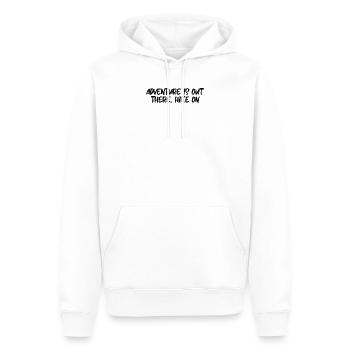 Randonnée - L’aventure est là-bas, la randonnée - Sweat à capuche Premium bio Homme - blanc - Devant - Nico (187cm)