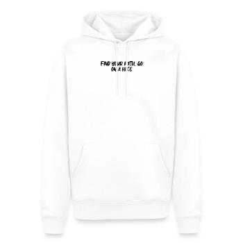 Randonnée - Trouvez votre chemin, partez en randonnée - Sweat à capuche Premium bio Homme - blanc - Devant - Nico (187cm)