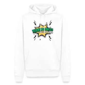 Dankbarkeit Ist Meine Superkraft Eigenschaft - Männer Premium Bio Hoodie - Weiß - Vorne - Nico (187cm)