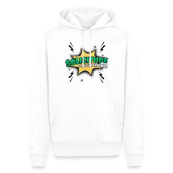 La bienveillance est mon trait de caractère de superpouvoir - Sweat à capuche Premium bio Homme - blanc - Devant - Nico (187cm)
