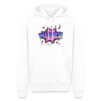 Weisheit Ist Meine Superkraft Eigenschaft - Männer Premium Bio Hoodie - Weiß - Vorne - Nico (187cm)