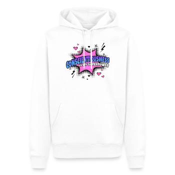 Conscientiousness is my superpower - Men’s Premium Organic Hoodie - white - Front - Nico (187cm)